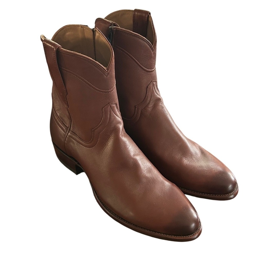 Tecovas The Dean Zip Boots Mens 10.5D Calfskin Western Ankle Cowboy Americana